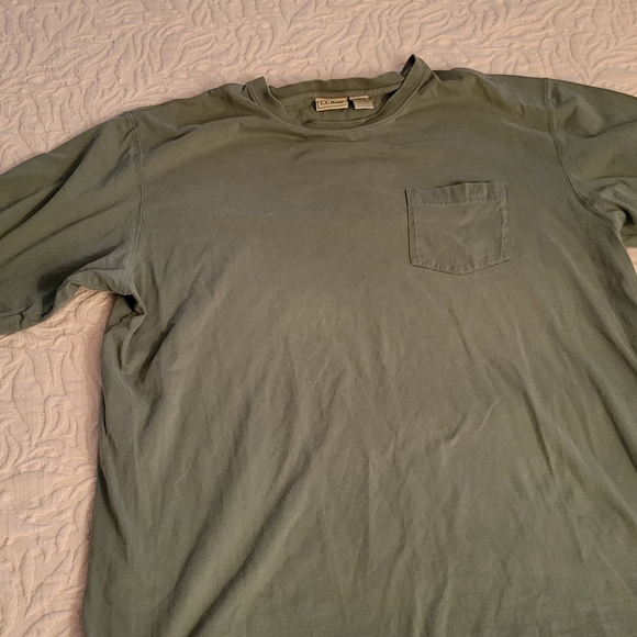 L.L. Bean Shirts Mens Short Sleeve Ll Bean Pocket Tshirt Green Xl
